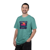 Miami Nights Sunset Palm T-shirt | Retro Vaporwave Beach Scene
