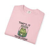 Glass Jar Frog Illustration T-shirt | Frog in Water Jar