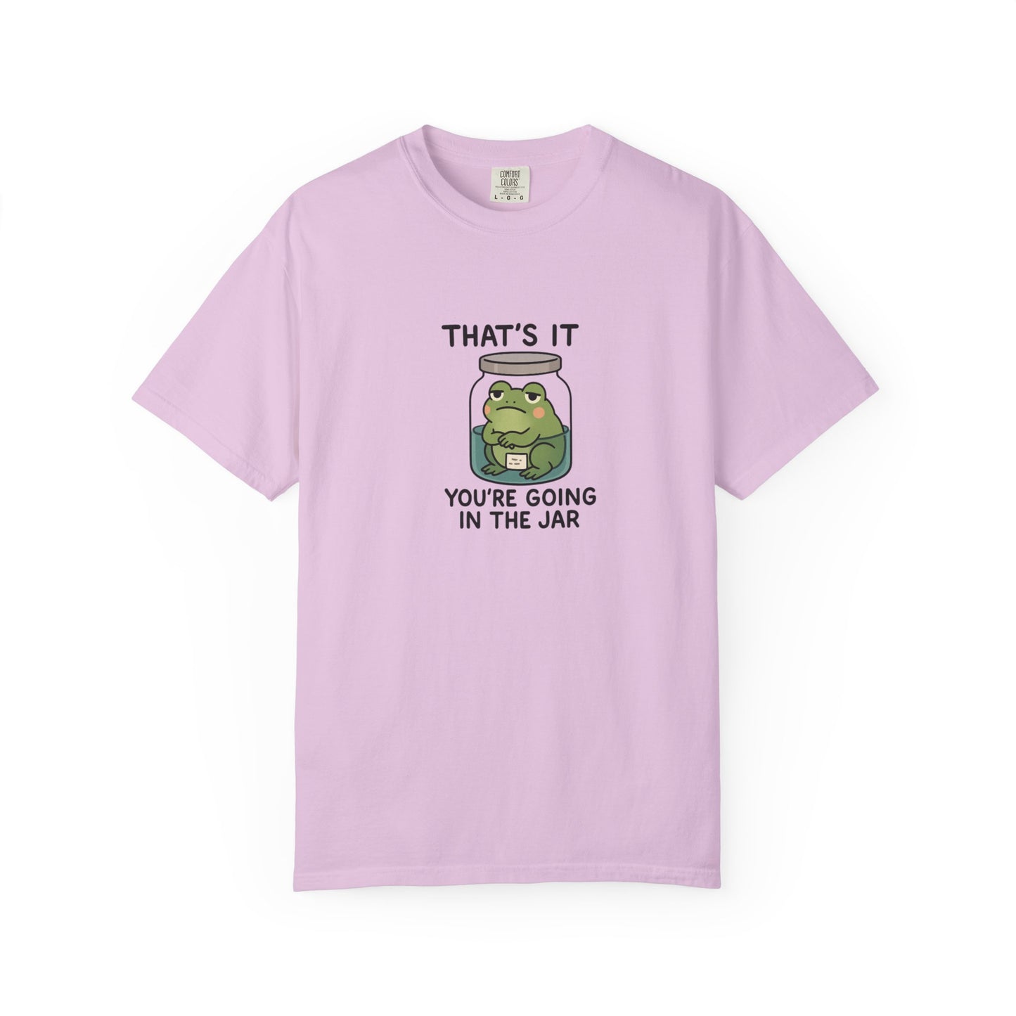 Glass Jar Frog Illustration T-shirt | Frog in Water Jar