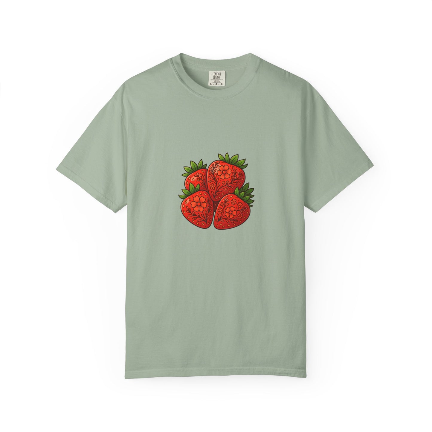 Strawberry Cluster T-shirt | Retro Floral Fruit Illustration