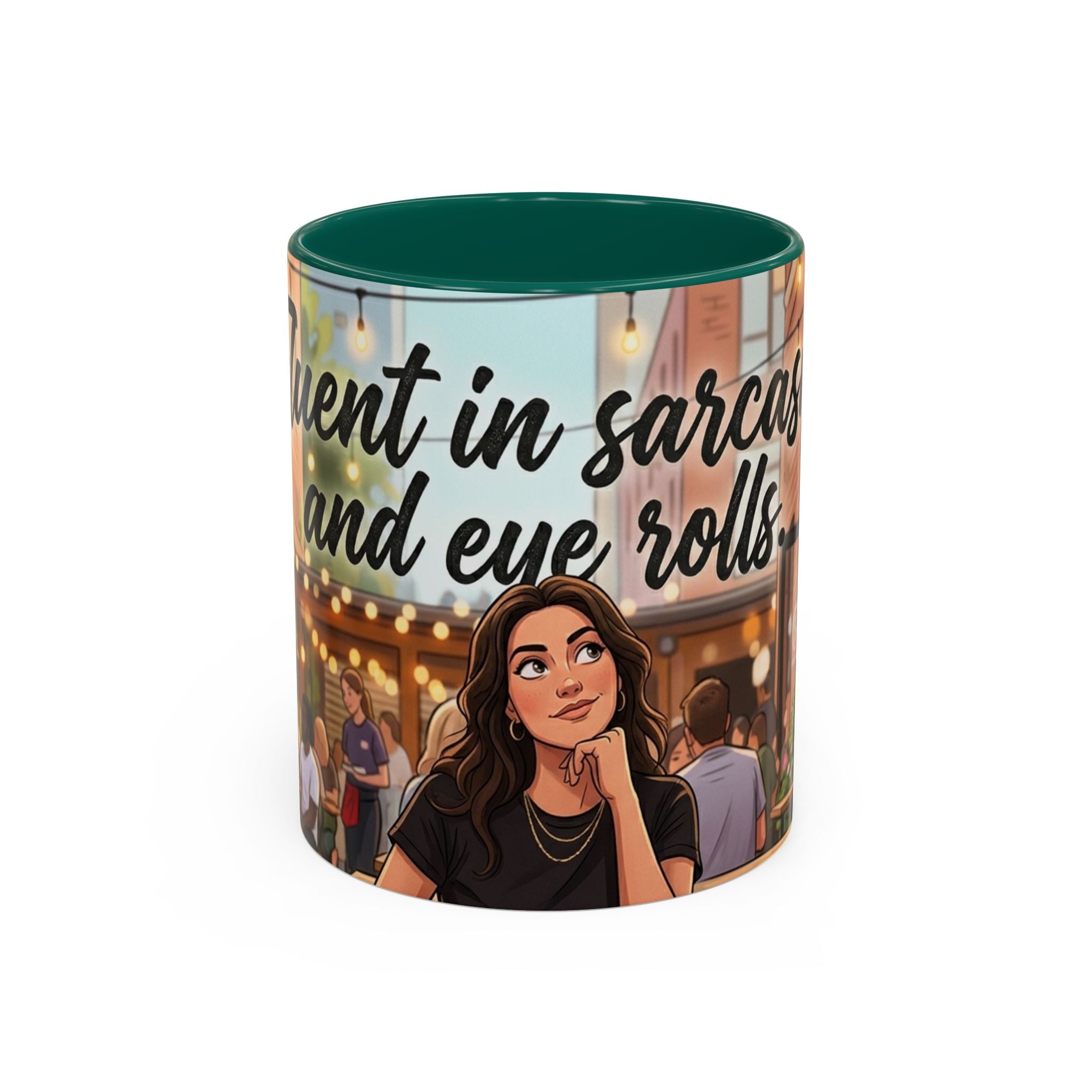 Sarcastic Girl Illustration Mug | 11oz or 15oz Colorful Ceramic