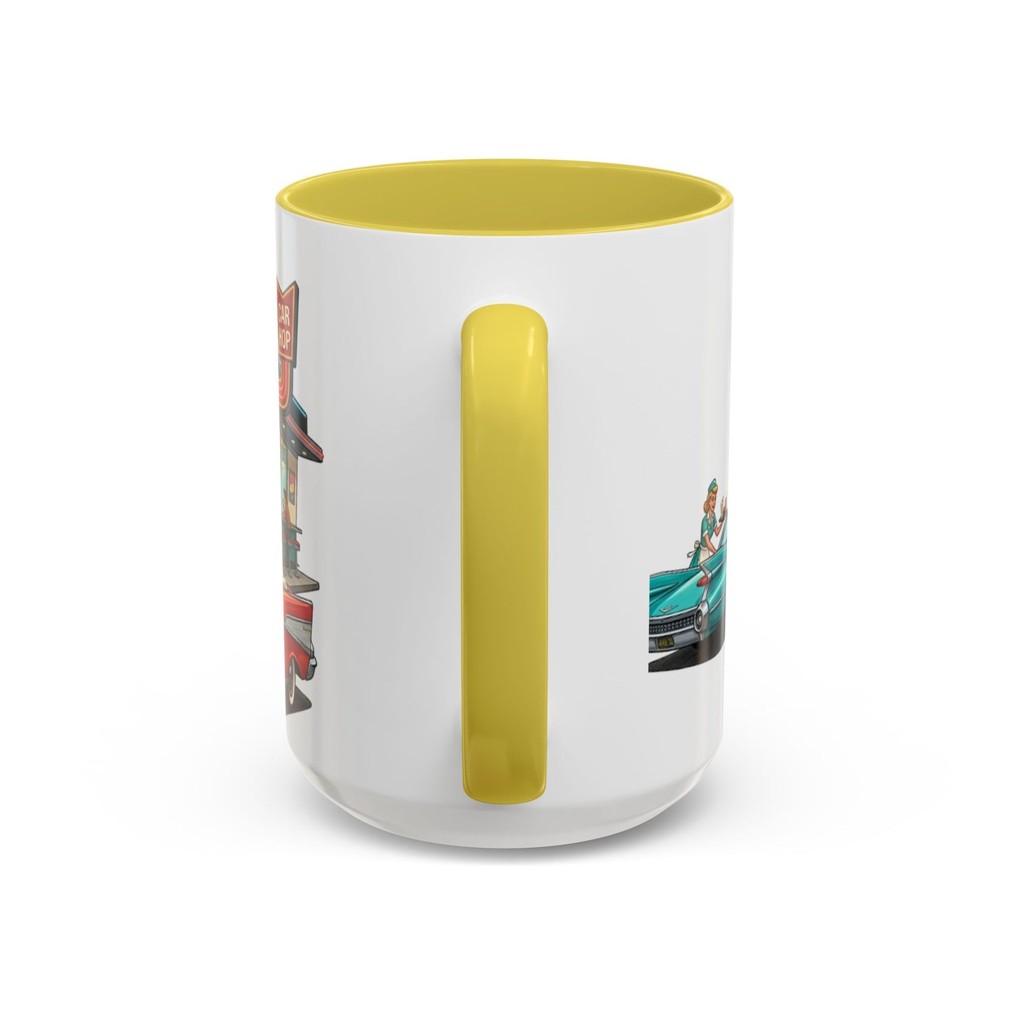 1950s Diner Scene Mug | Retro Car Hop Coffee Cup