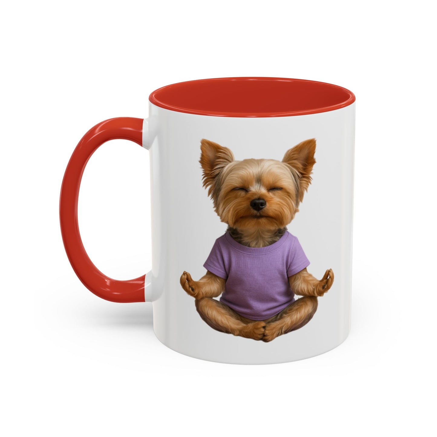 Meditating Yorkshire Terrier Mug | Accent Coffee Mug 11oz 15oz