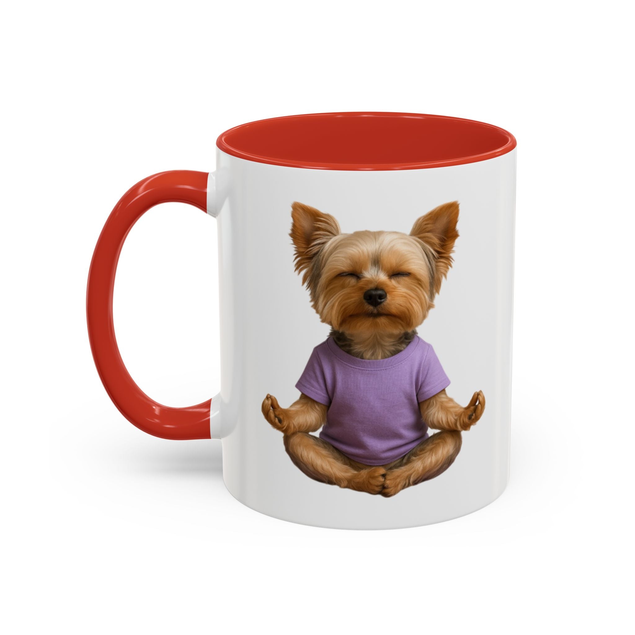 Meditating Yorkshire Terrier Mug | Accent Coffee Mug 11oz 15oz