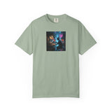 Cyberpunk Cat Sushi T-shirt | Neon Japan Noir