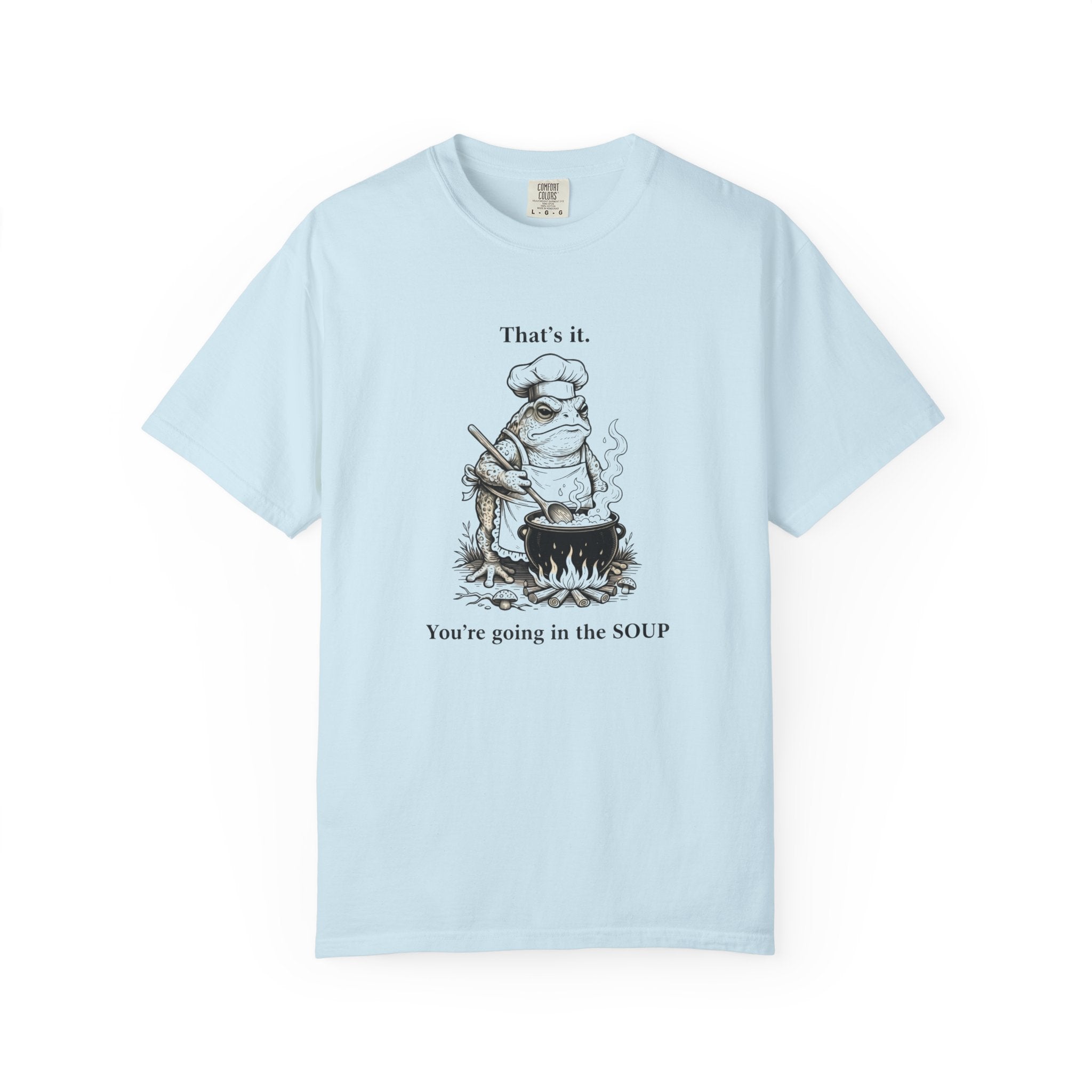 Funny Chef Frog Soup T-shirt | Toad Cooking Quote Tee