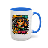 Straight Outta Meow The Kitty 90s Hip Hop Mug | Color Accent