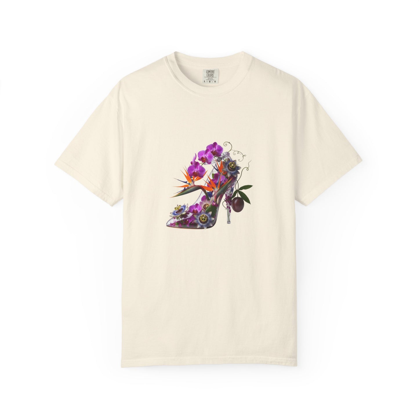 Floral High Heel Shoe T-shirt | Botanical Stiletto Graphic
