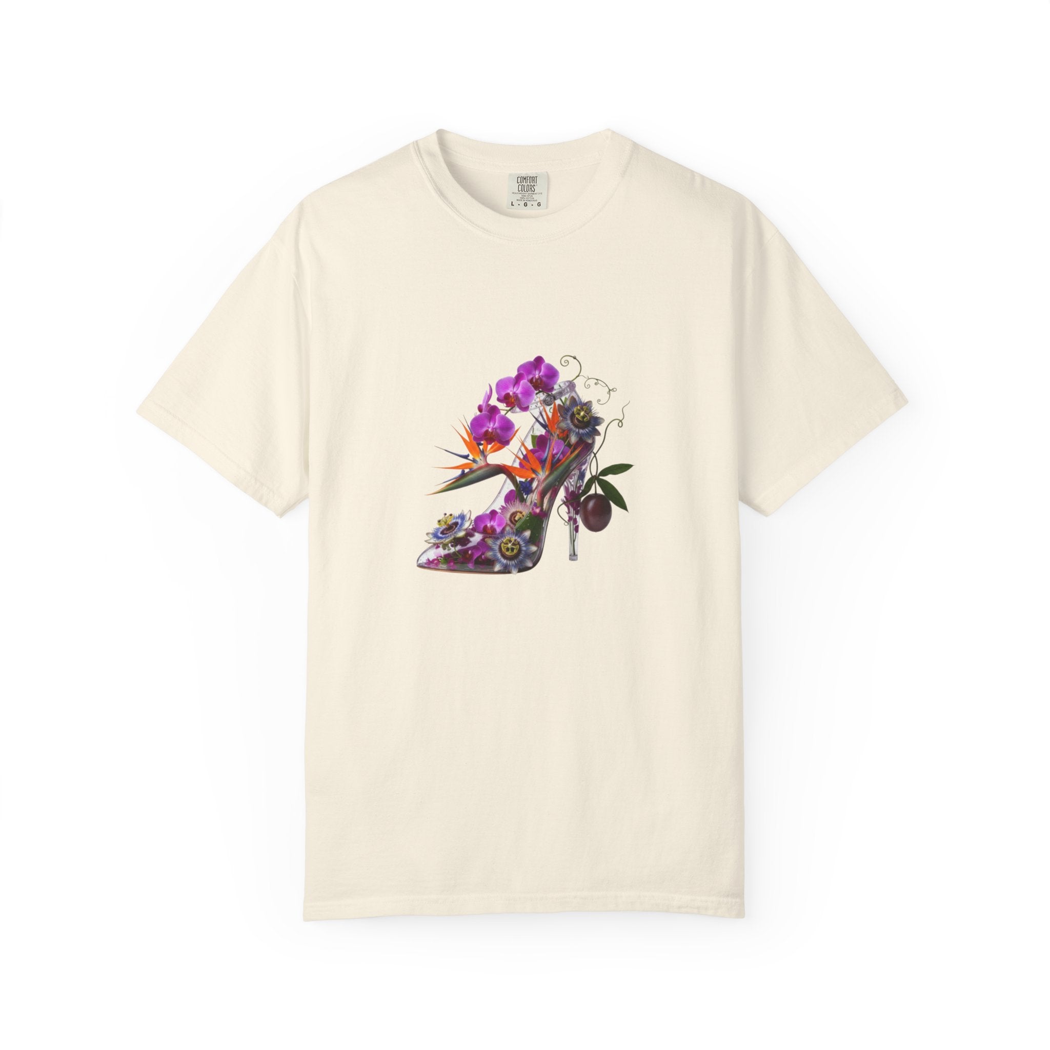 Floral High Heel Shoe T-shirt | Botanical Stiletto Graphic