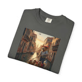 Capybara Venice Gondola Sunset T-shirt | Scenic Canal Travel Art