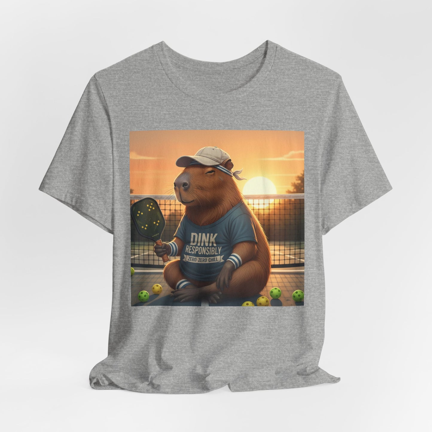 Dink Responsibly Pickleball Capybara Tee | Funny Animal Sports Art