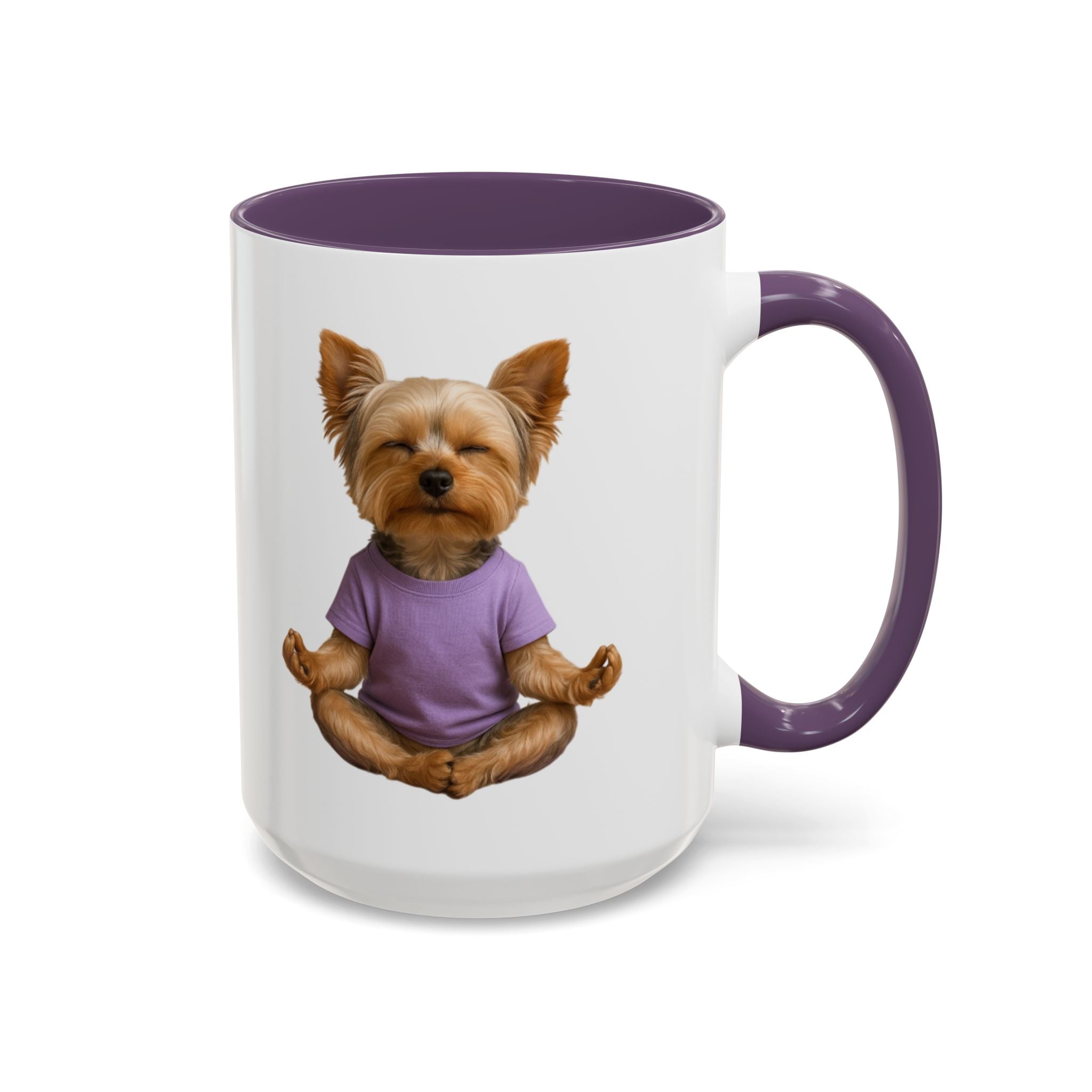 Meditating Yorkshire Terrier Mug | Accent Coffee Mug 11oz 15oz