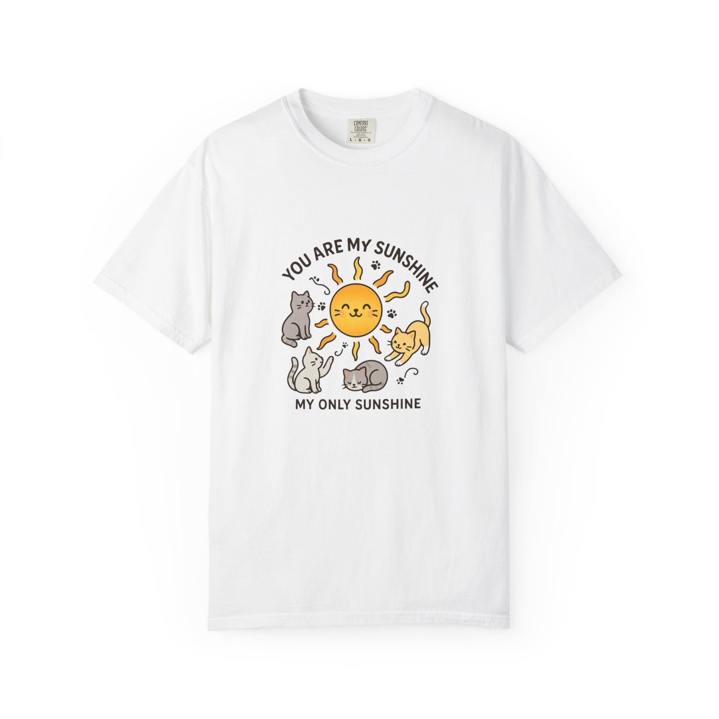 You Are My Sunshine Cat Illustration T-shirt | Cute Sun and Kittens