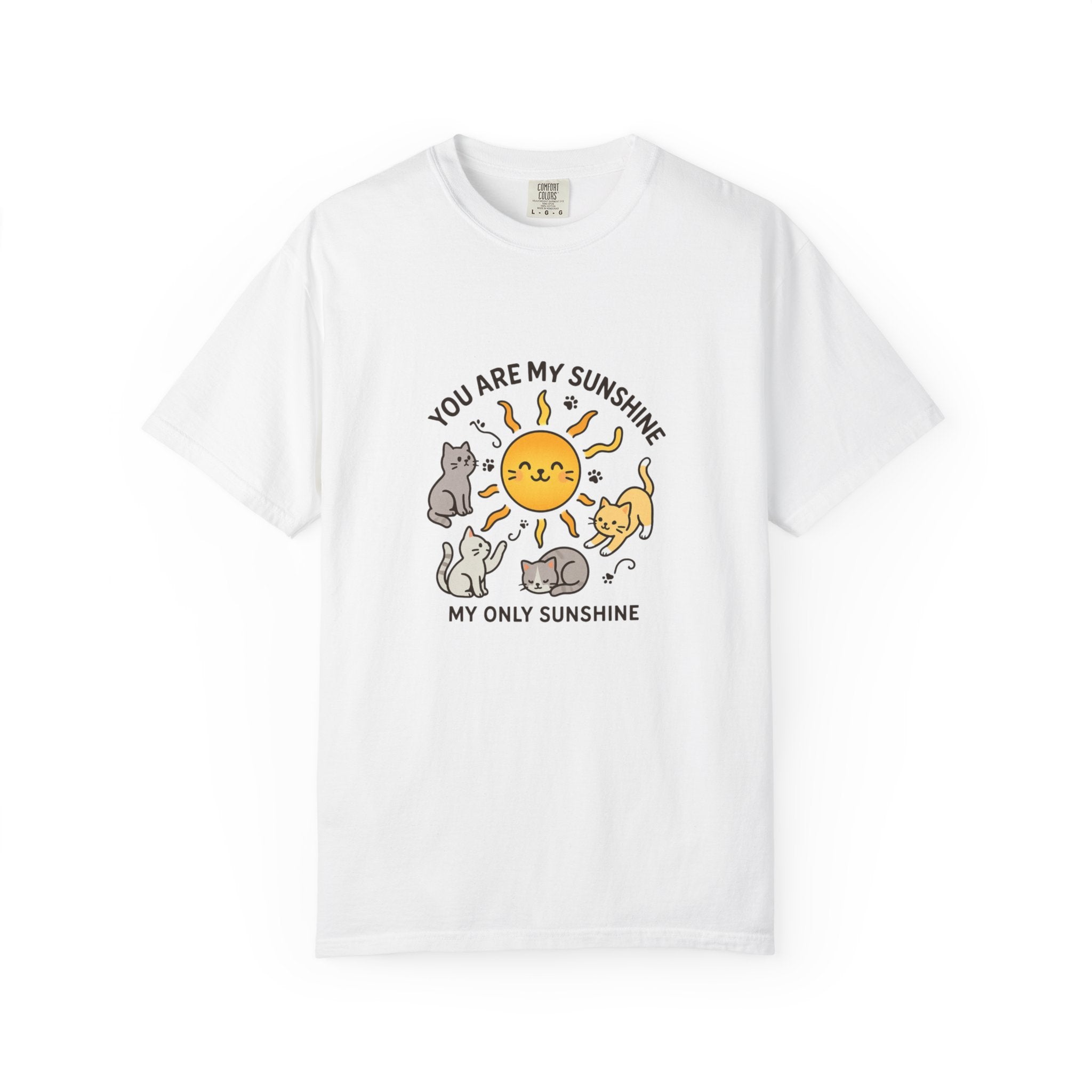 You Are My Sunshine Cat Illustration T-shirt | Cute Sun and Kittens