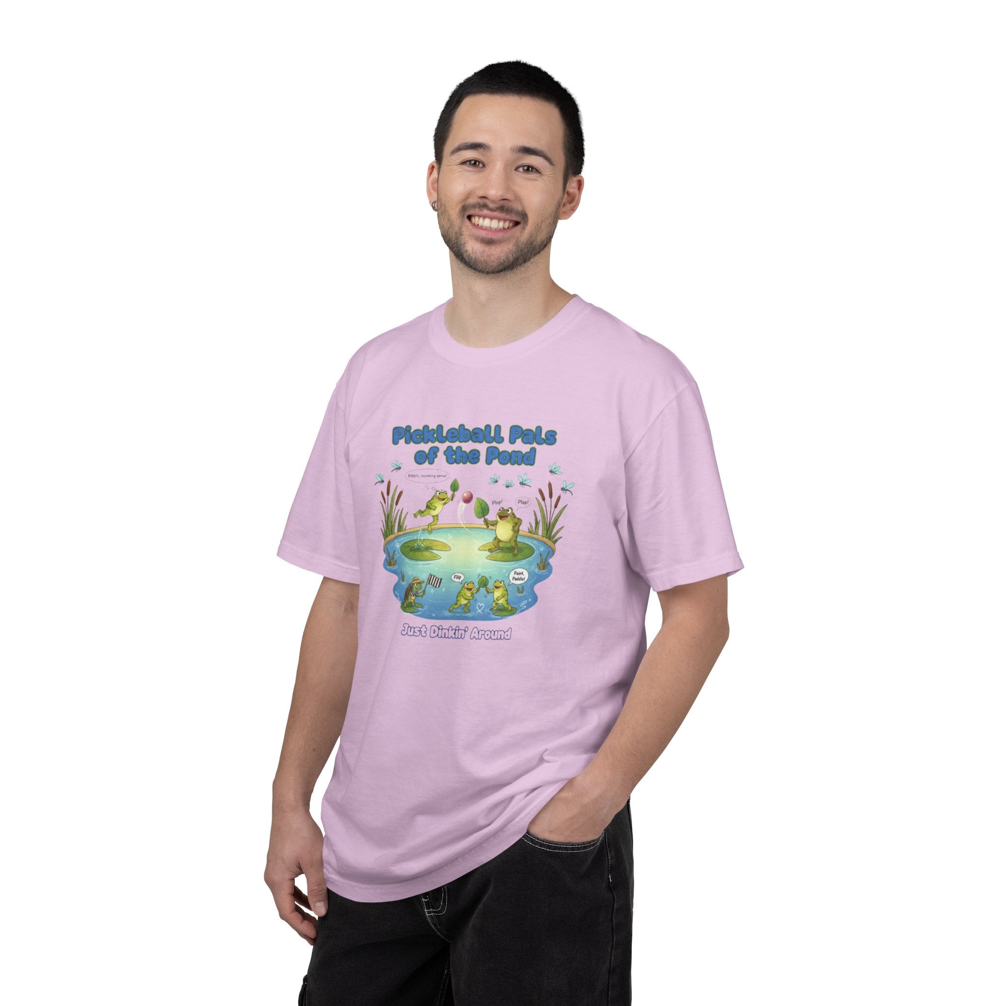 Pickleball Pals of the Pond T-Shirt | Cute Frog Pond Illustration