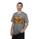 Jurassic Dink Pickleball Dinosaur Arcade Poster T-Shirt | Retro Video Game Shirt