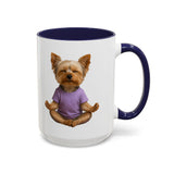 Meditating Yorkshire Terrier Mug | Accent Coffee Mug 11oz 15oz