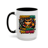 Straight Outta Meow The Kitty 90s Hip Hop Mug | Color Accent