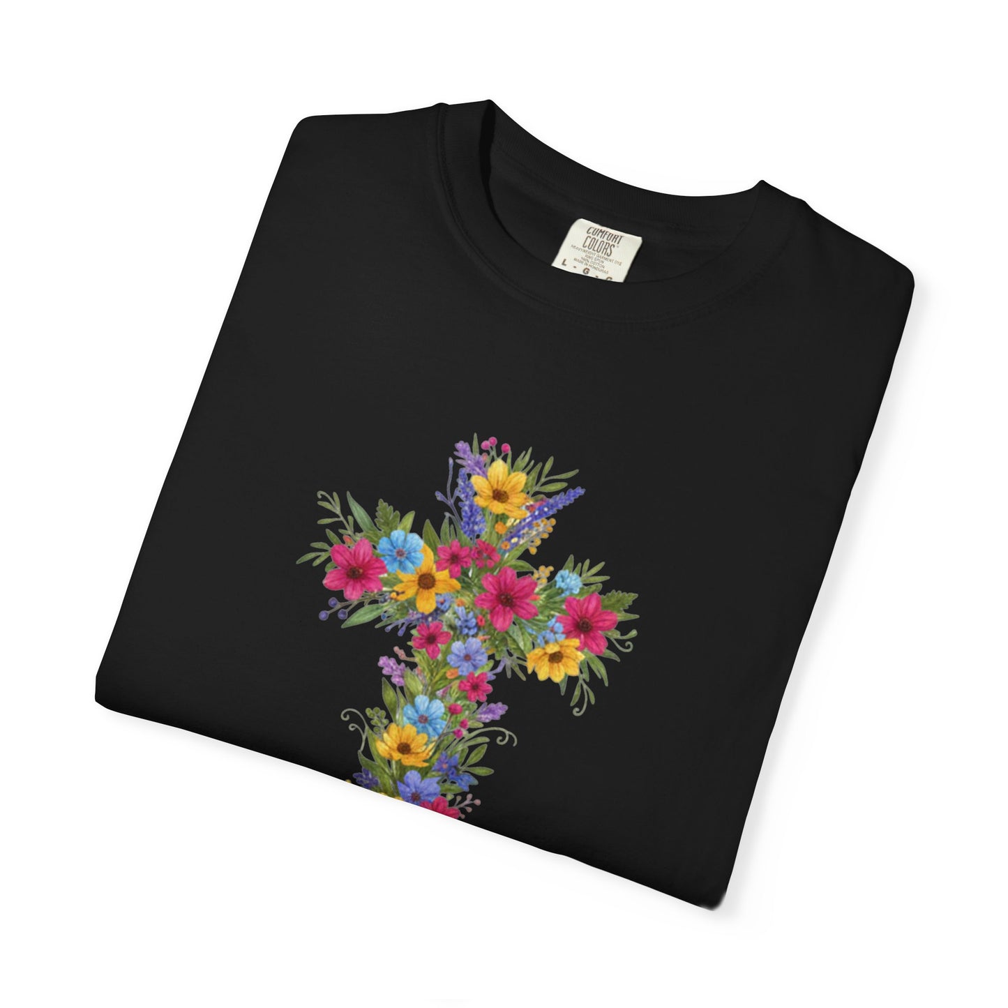 Floral Cross T-shirt | Colorful Flower Cross Tee, Christian Faith Shirt