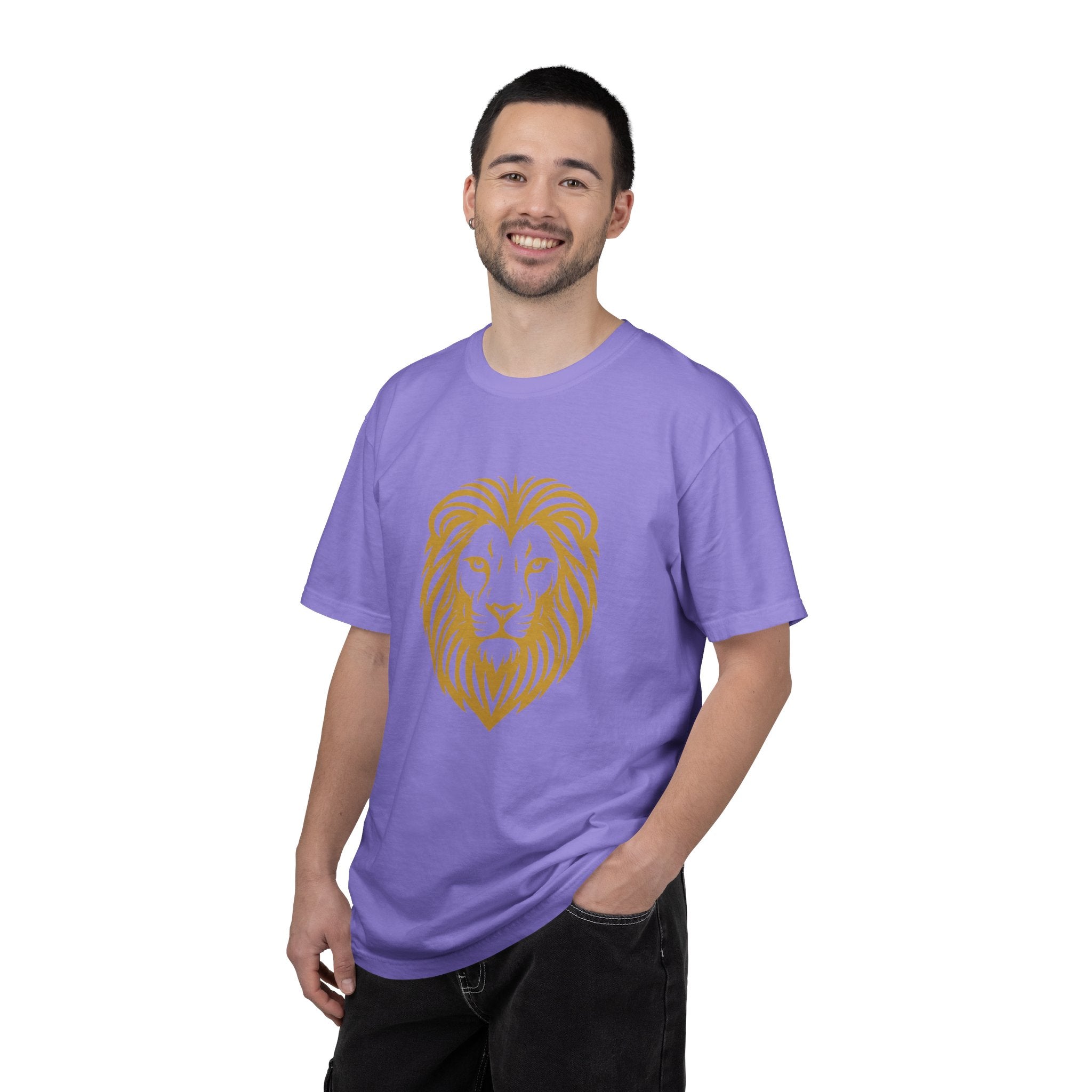 Golden Lion Head T-shirt | Minimal Animal Graphic Tee