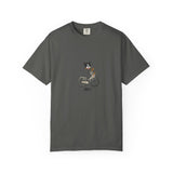 French Bulldog on Bicycle T-shirt | Cute Dog Illustration, 'Oui!' Text