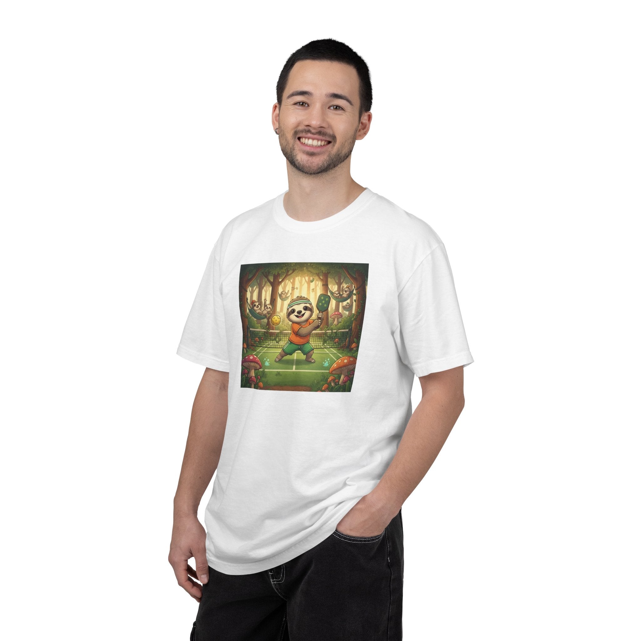 Sloth Pickleball Illustration T-shirt | Whimsical Forestcore Slow Living