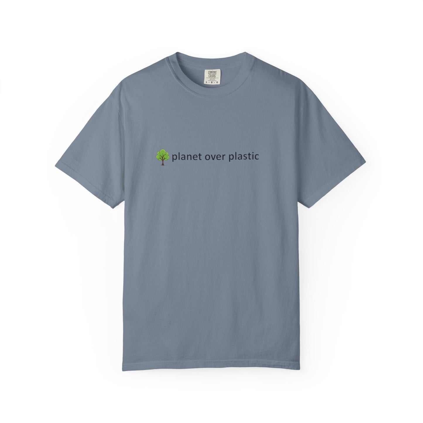 planet over plastic T-shirt | environmental tree slogan tee