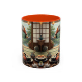 Goose with Sushi Mug | Japanese Tea Room Illustration