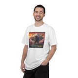 Catzilla Pickleball Destroyer T-shirt | Kaiju Cat Samurai, Mount Fuji Cherry Blossoms