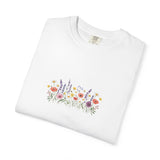 Wildflower Meadow watercolor floral design T-shirt | botanical garden tee