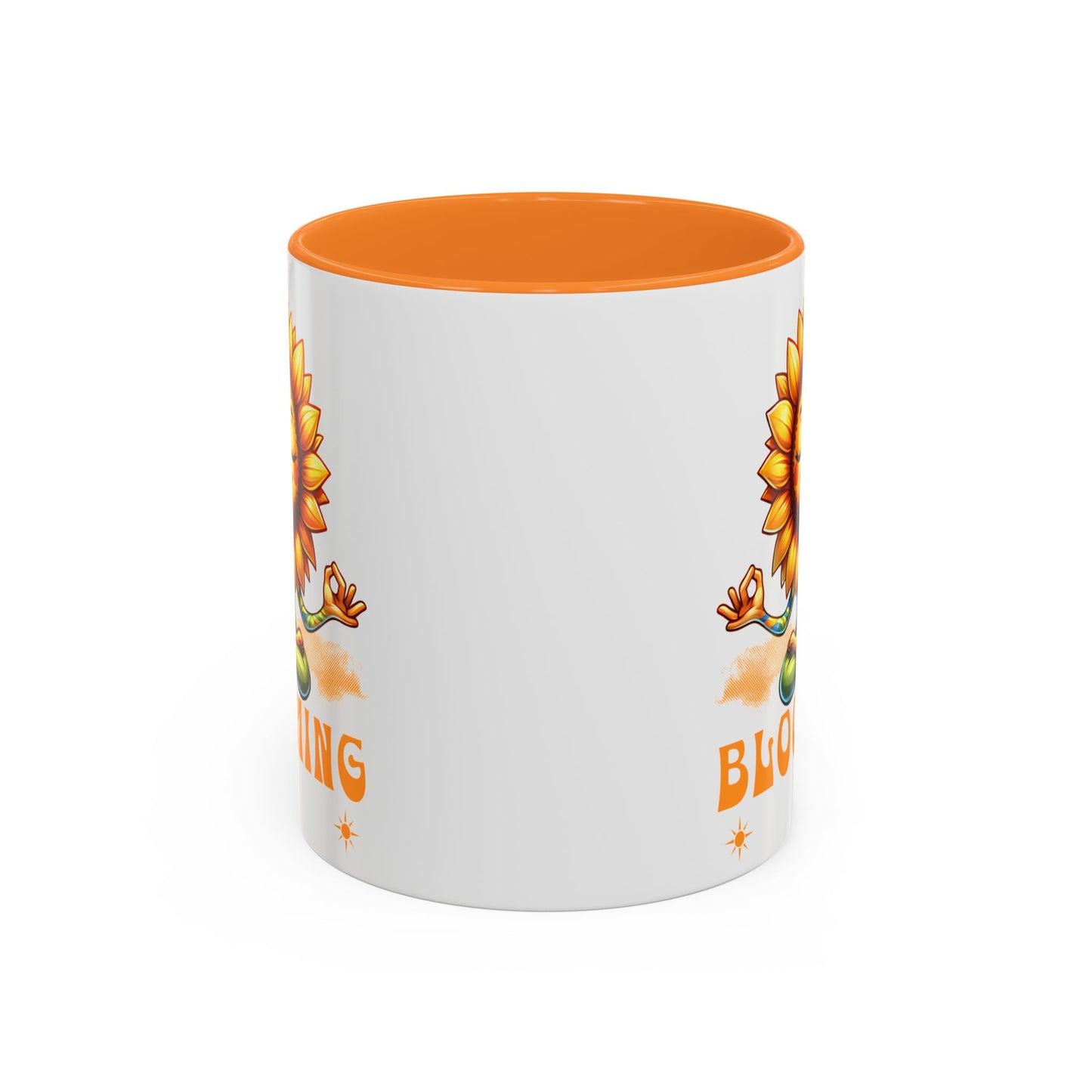 Blooming Sunflower Mug | Yoga Meditating Sunflower Ceramic Mug
