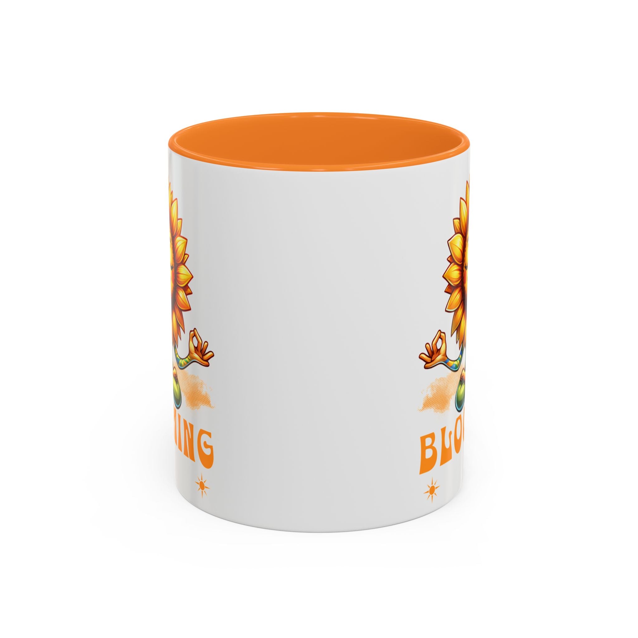 Blooming Sunflower Mug | Yoga Meditating Sunflower Ceramic Mug