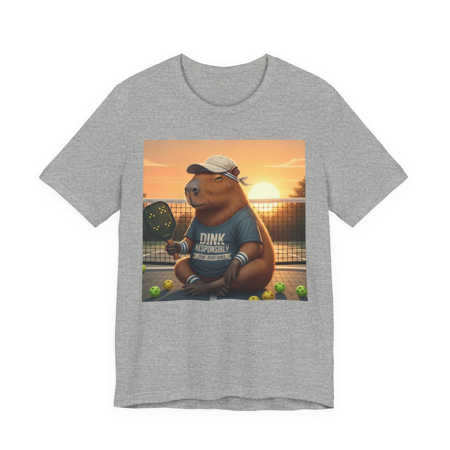 Dink Responsibly Pickleball Capybara Tee | Funny Animal Sports Art