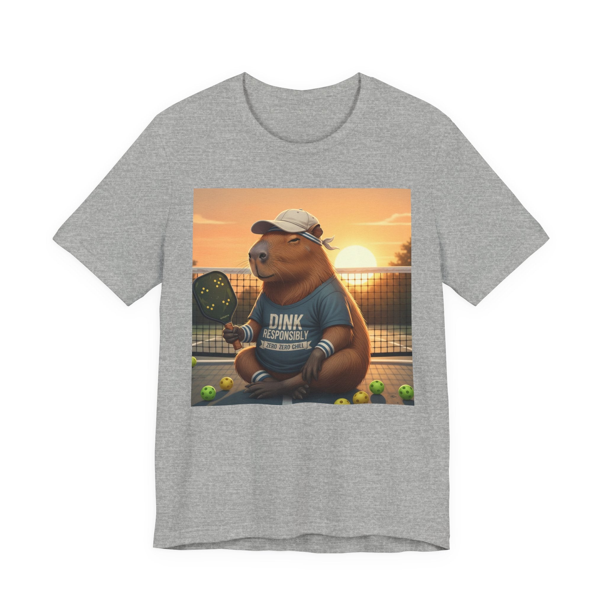 Dink Responsibly Pickleball Capybara Tee | Funny Animal Sports Art