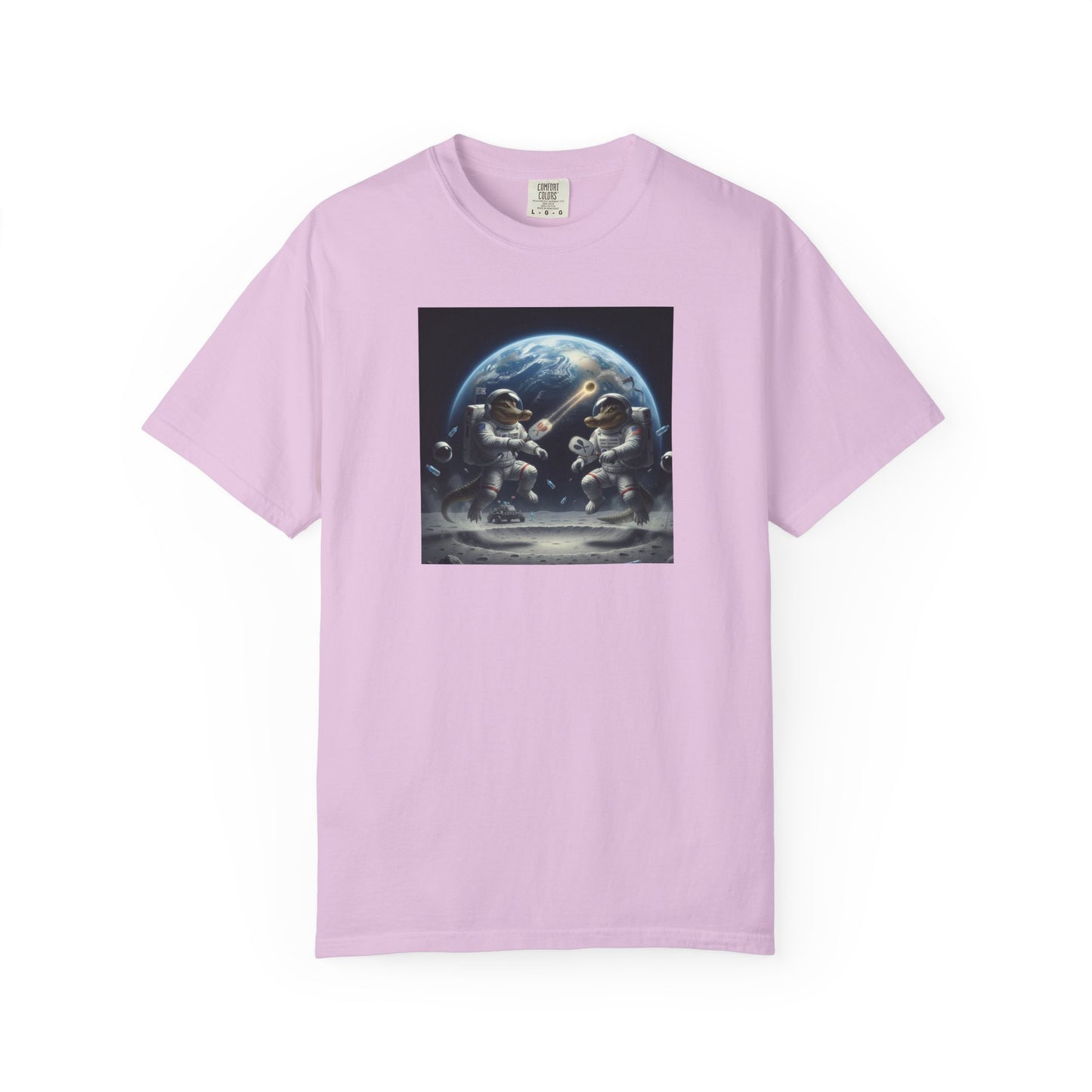 Gator Lunar Pickleball  T-shirt | Earth Background, Spacewalk Illustration