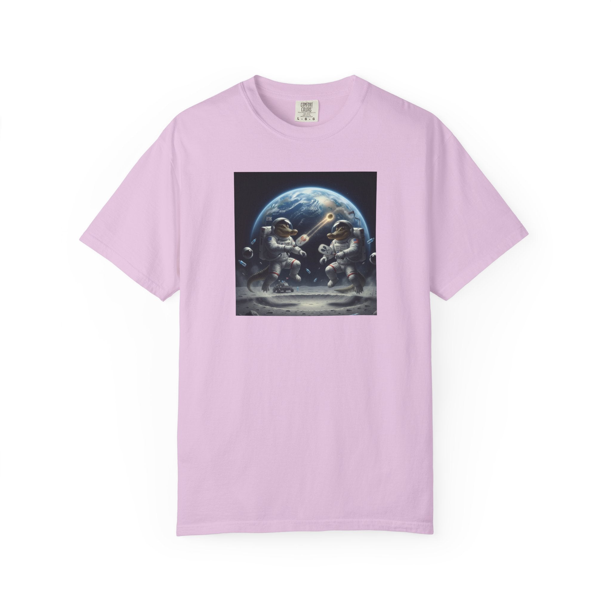 Gator Lunar Pickleball  T-shirt | Earth Background, Spacewalk Illustration
