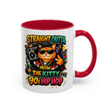 Straight Outta Meow The Kitty 90s Hip Hop Mug | Color Accent