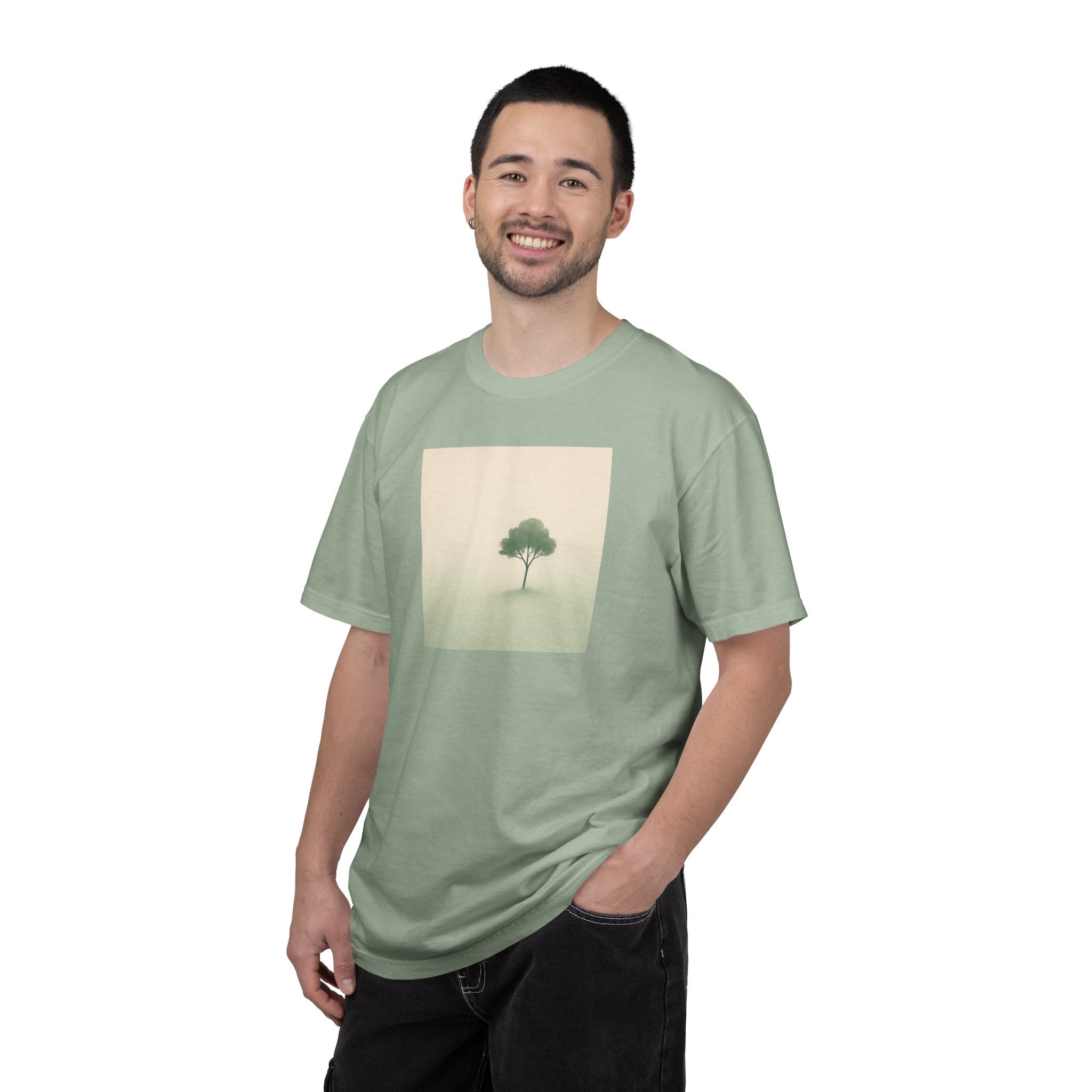 Solitary Tree Minimalist Artwork T-Shirt | Nature Square Print
