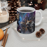 Party Cats Choir Mug | Cute Cat DJ with Headphones, Confetti