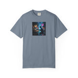 Cyberpunk Cat Sushi T-shirt | Neon Japan Noir