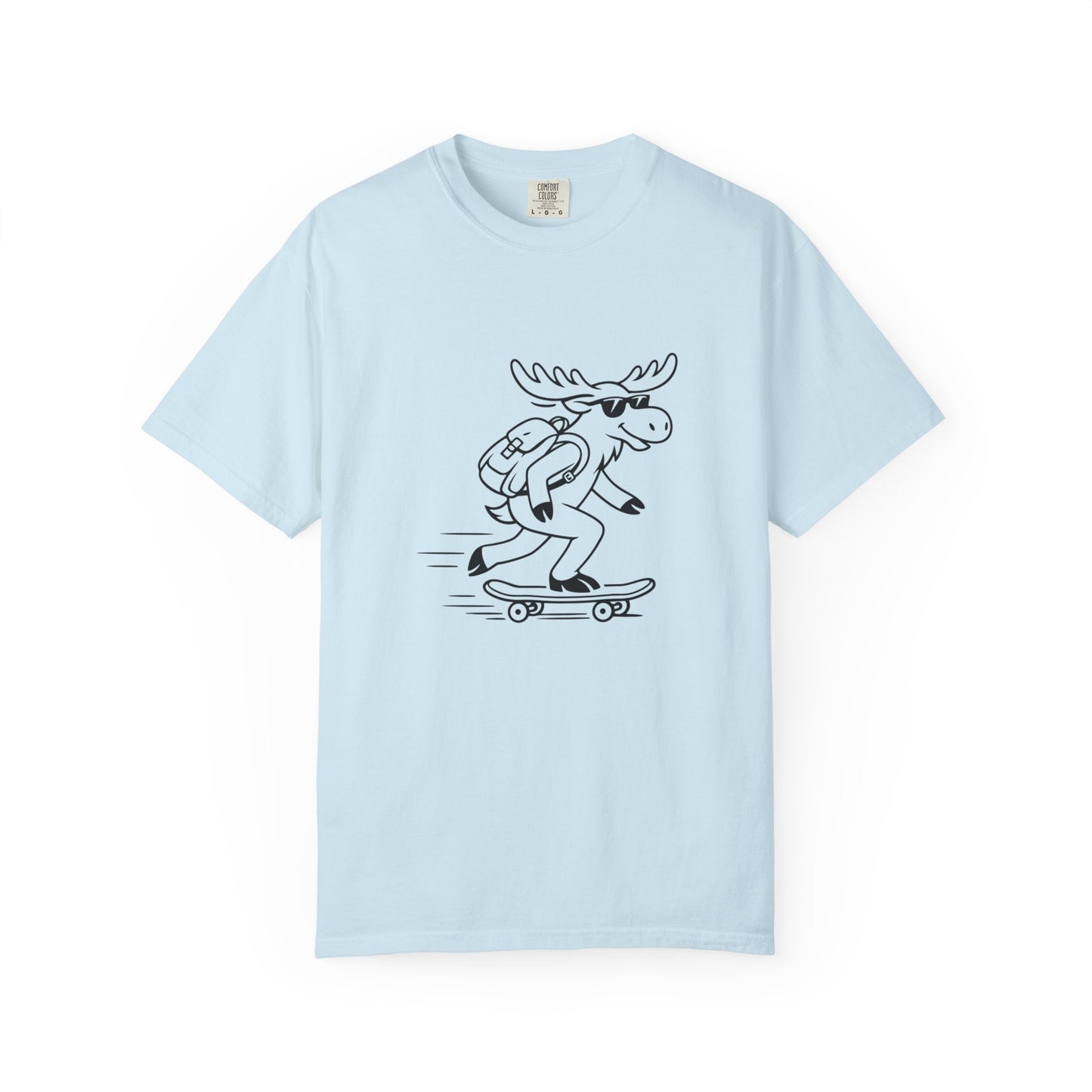 Skateboarding Moose T-shirt | Skateboard Cartoon Graphic Tee