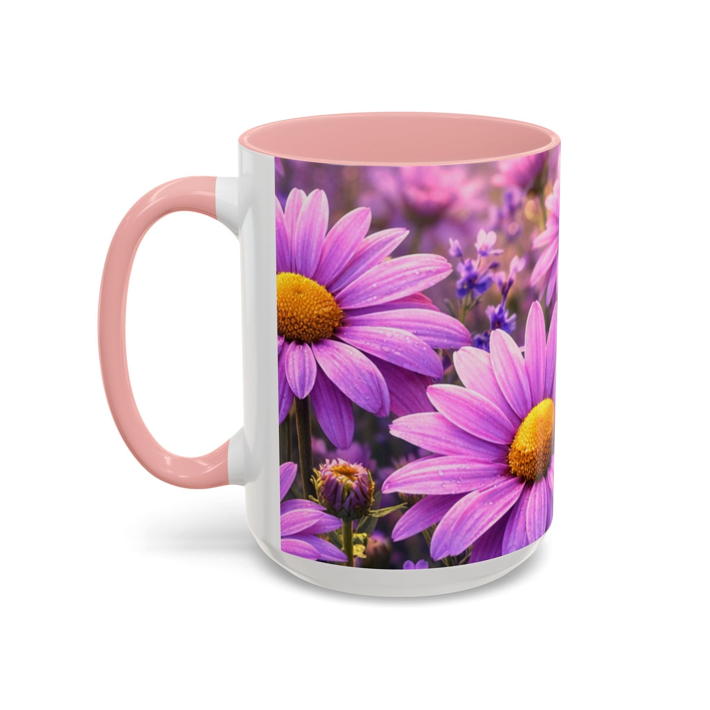 Purple Daisy Floral Mug | Accent Coffee Mug 11oz 15oz