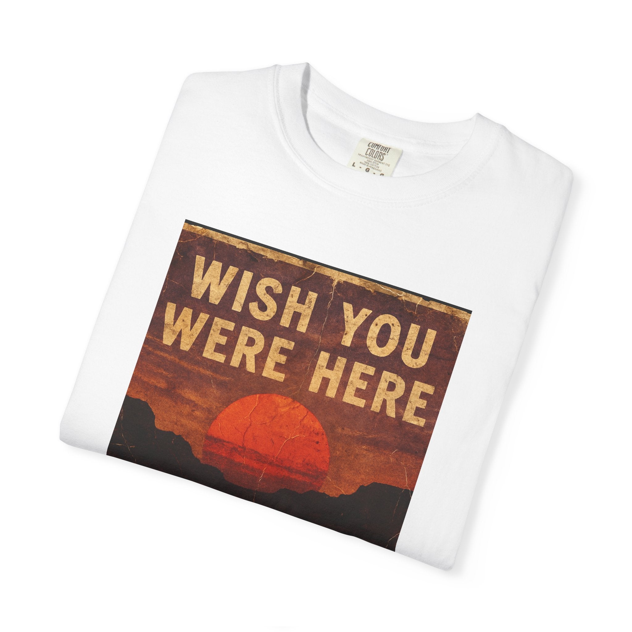 Wish You Were Here Sunset T-shirt | Vintage Sunset Graphic