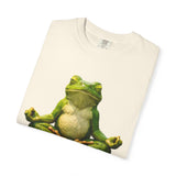 Meditating Frog T-shirt | Zen Yoga Frog Illustration, Relaxation Tee