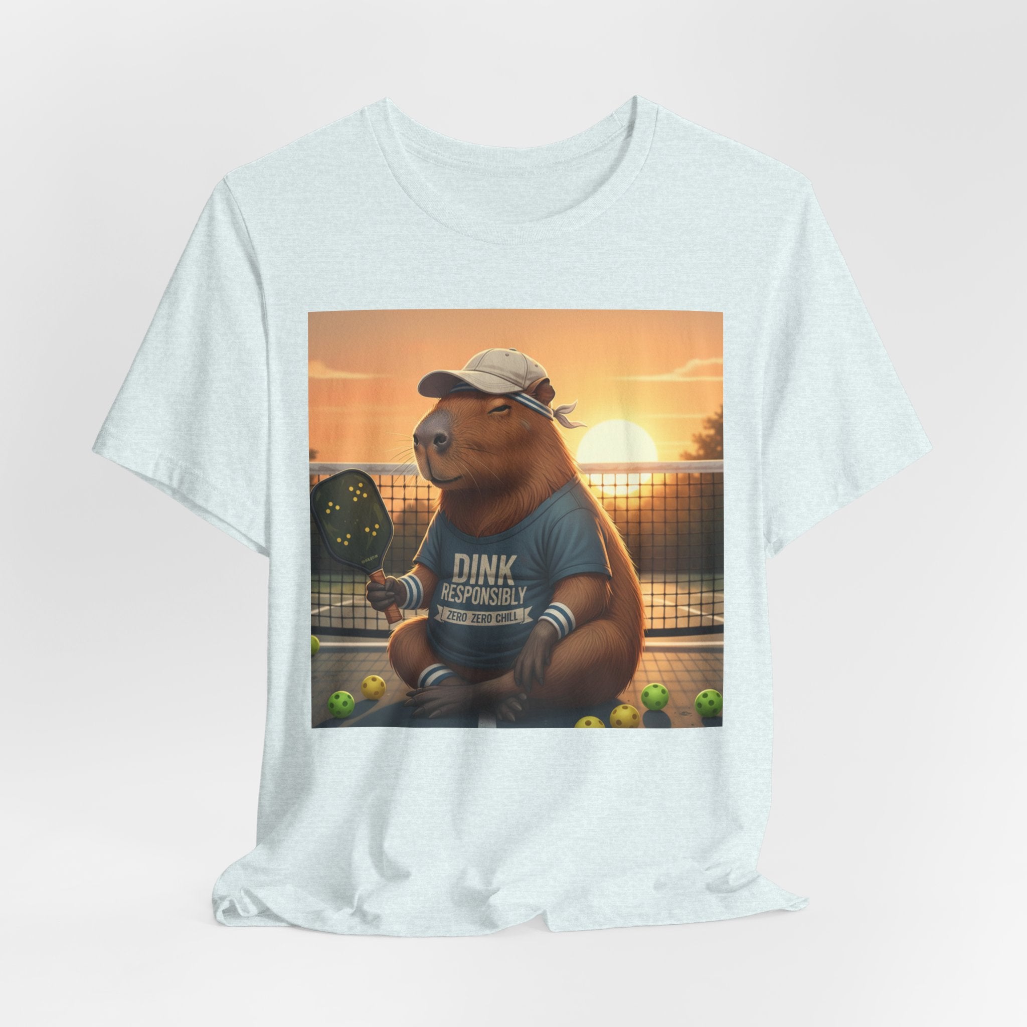 Dink Responsibly Pickleball Capybara Tee | Funny Animal Sports Art