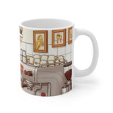 Barista Dog Mug | Pug Café Cartoon, Coffee Shop Illustration