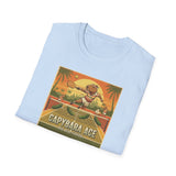 Capybara Ace Pickleball Player T-Shirt | Retro Tropical Court Design