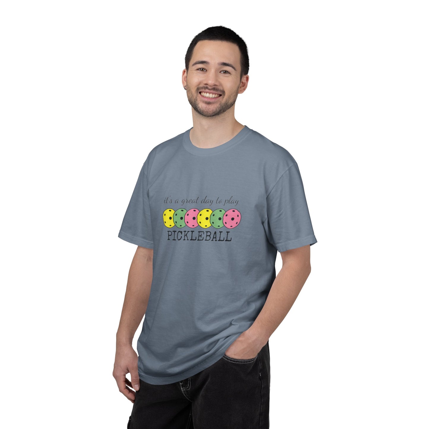 It's a Great Day to Play Pickleball T-Shirt | Colorful Pickleball Paddles Tee