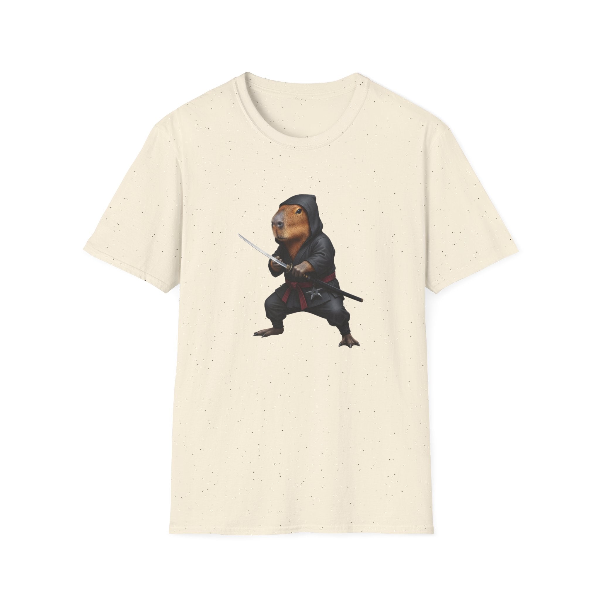 Stealthy Capybara Warrior T-Shirt | Zen Assassin Tactical Capy