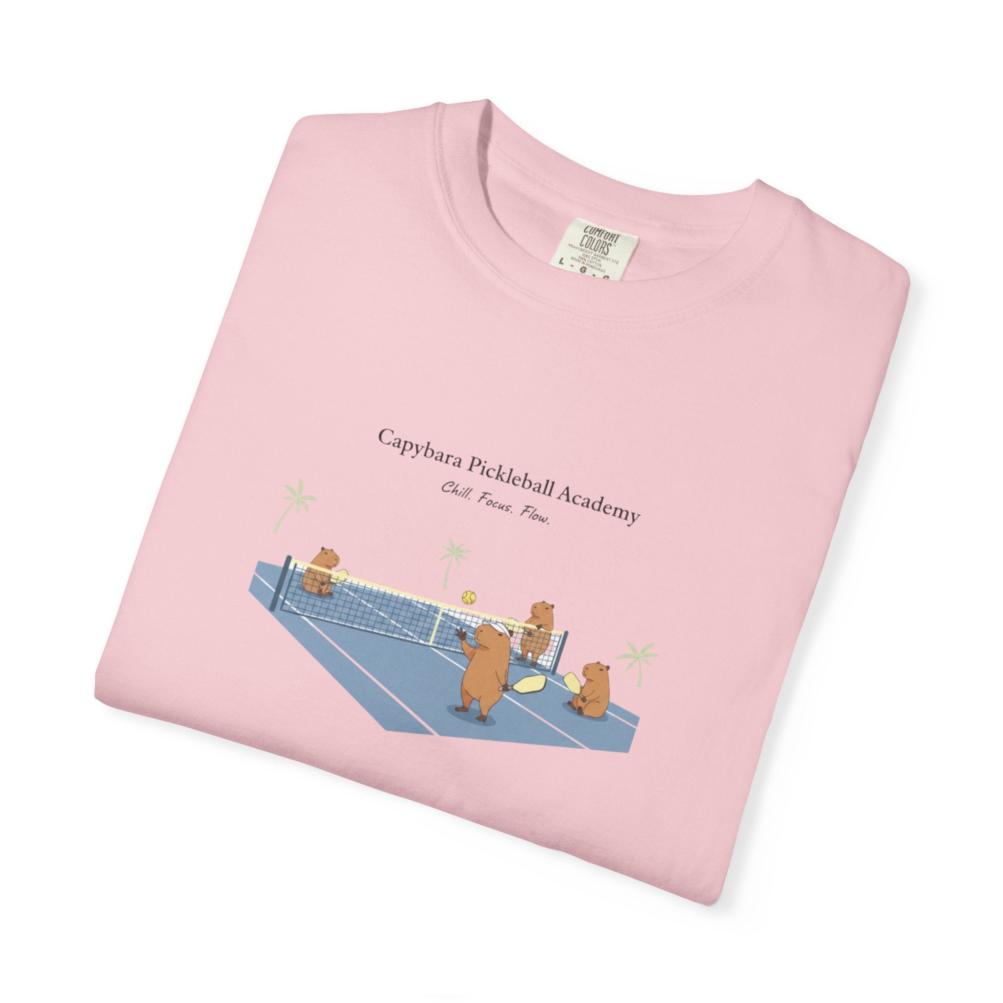 Capybara Pickleball Academy T-shirt | Capybara Cartoon Pickleball Design